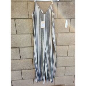 Sartoria Saracena Italy Women's Knee Length Jumpsuit Linen Wide Leg NWT One Size